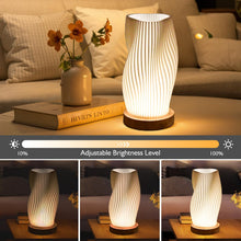 Carica l'immagine nel visualizzatore di Gallery, Lampada da Comodino Camera da Letto, Lampade Comodino Moderne, Lampada Dimmerabile con Paralume in PLA, Base in Legno, L