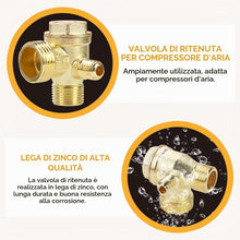 Carica l'immagine nel visualizzatore di Gallery, Valvola di Ritorno a 3 Vie per Compressore con Filettatura 20 * 16 * 10mm, Valvola di Non Ritorno, Pezzo di Ricambio per