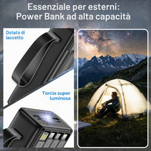 Carica l'immagine nel visualizzatore di Gallery, Power Bank 27.000mAh con 4 Cavi Incorporati, Caricatore Portatile 22.5W Ricarica Rapida USB C per iPhone e Samsung, Batt