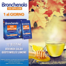 Carica l'immagine nel visualizzatore di Gallery, Bronchenolo Tosse Doppia Azione per la Tosse al Miele e Limone 10 Bustine - 979373976