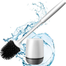 Carica l'immagine nel visualizzatore di Gallery, Scopino per WC, Spazzolone WC Silicone, EWEIMA Scopettino WC con Supporti ad Asciugatura Rapida, Scovolino WC in Silicone Morbido, Montaggio Parete/in Piedi, Set di Spazzole per WC in Silicone, Grigio