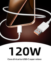 Carica l'immagine nel visualizzatore di Gallery, 2-Pack 2M/120W/6A Cavo USB C Ricarica RapidaType-C per Xiaomi Redmi POCO