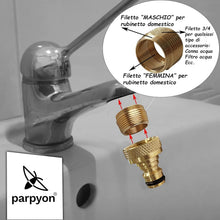 Carica l'immagine nel visualizzatore di Gallery, Parpyon® Parpyon® Adattatore Rubinetto miscelatore lavello cucina - lavabo bagno raccordo con presa attacco rapido per t