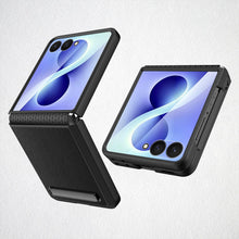 Carica l'immagine nel visualizzatore di Gallery, Lonkenn Custodia per Samsung Galaxy Z Flip 8, Cover Con Pellicola Protettiva, [Cavalletto] [Protezione Cerniera], Protez
