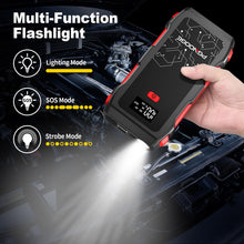 Carica l'immagine nel visualizzatore di Gallery, PGNOOGE 26800mAh 6000A Avviatore per Auto, Avviatore Batteria 12V per Motori fino a 10L Diesel e Tutti Benzina, Power Bank Portatile con Torcia LED e Display