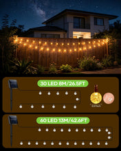 Carica l'immagine nel visualizzatore di Gallery, Suright Catena Luminosa Esterno Solare, 13m 60 LED Luci Solari da Giardino