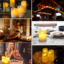 Carica l'immagine nel visualizzatore di Gallery, Candele LED finte fiamma oscillante set 3 (10cm, 12.5cm, 15cm), natale decorazioni, lanterne natalizie da interno, bianc