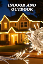 Carica l'immagine nel visualizzatore di Gallery, Catena Luminosa LED, catenaria 10 Metri da esterno, 100 Luci, IP65 Impermeabile e Prolungabile con Effetto Flash, per Na