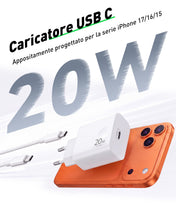 Carica l'immagine nel visualizzatore di Gallery, 20W USB C Caricatore Rapido + 3M Cavo per iPhone 18 Pro Max Duo 17 16 15