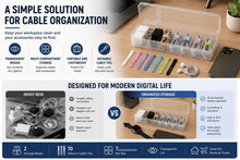 Carica l'immagine nel visualizzatore di Gallery, Cable Box – Pratico organizer per cavi per proteggere e organizzare i cavi di ricarica e avvolgerli in modo