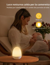 Carica l'immagine nel visualizzatore di Gallery, MediAcous Luce Notturna Uovo, Dimmerabile con Timer 1H e Touch