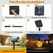 Carica l'immagine nel visualizzatore di Gallery, litogo Luci Solari da Giardino, 15M 50 LED 8 Modalità Catena Luminosa Esterno Solare, Impermeabile Lucine da Esterno Sol