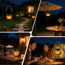 Carica l'immagine nel visualizzatore di Gallery, Lanterna solare a forma di fiamma da appendere, 2 pezzi, per esterni, IP65, impermeabile, per balcone, giardino, Hallowe