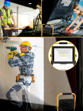 Carica l'immagine nel visualizzatore di Gallery, Faretto LED da Cantiere 50W, Faretto Portatile, Luce di Inondazione Bianca 6000K, 5000LM, Girevole a 360º, Impermeabile 