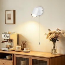 Carica l'immagine nel visualizzatore di Gallery, Dehobo Applique da Parete Interno GU10 con Interruttore a Tirante, Regolabile, Lampada da Parete interno in Metallo Adat