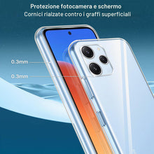 Carica l'immagine nel visualizzatore di Gallery, Kokio Cover per Xiaomi Redmi 12 4G con 2 Pezzi Pellicola Vetro Temperato, Trasparente Silicone Case Sottile Morbido TPU 