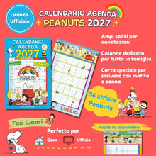 Carica l'immagine nel visualizzatore di Gallery, EURO PUBLISHING: Calendario Agenda Peanuts 2027 - Prodotto ufficiale - cm 29x44