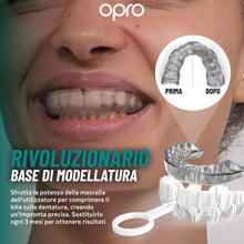 Carica l'immagine nel visualizzatore di Gallery, OPRO Protezione notturna raccomandata dai dentisti per digrignamento denti, bruxismo e per rilassare l'articolazione tem