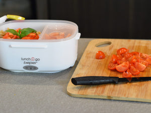 BEPER 90.920G Lunch & Go Scaldavivande Elettrico Portatile con 2 Contenitori Removibili e Posate Incluse, 220V, Giallo