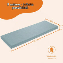 Carica l'immagine nel visualizzatore di Gallery, sleepling Cuscino per panchina 120x40 cm turchese, cuscino per seduta per interni ed esterni, imbottitura per panchina, 