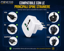Carica l'immagine nel visualizzatore di Gallery, Adattatore Universale da Viaggio Presa Mondo Spina Italiana 10A 1500W