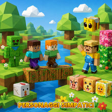 Carica l'immagine nel visualizzatore di Gallery, 36 Pezzi Figure Magnetiche e Blocchi Magnetici,12 Action Figure &amp; 24 Cubi Magnetici con Motivi da 2 cm,Articolazioni a 3