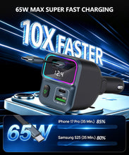 Carica l'immagine nel visualizzatore di Gallery, Caricatore Auto USB C 65W 4-IN-1 Ricarica Rapida