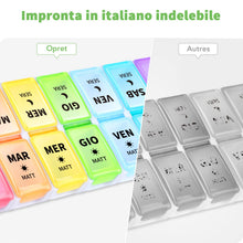 Carica l'immagine nel visualizzatore di Gallery, Opret Portapillole Settimanale 14 Scomparti ITALIANO da Viaggio