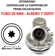Carica l'immagine nel visualizzatore di Gallery, Coppia conica Testina per decespugliatore Universale Ricambio Testa Tosaerba rasaerba (7 Denti Tubo Ø26mm)