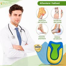 Carica l'immagine nel visualizzatore di Gallery, Talloniera in gel di silicone taglia S per proteggere il dolore al tallone e alleviare gli speroni del tallone, plantare da fascite plantare, spina calcaneare, la tendinite, talloniere scarpa