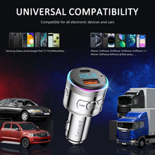 Carica l'immagine nel visualizzatore di Gallery, LENCENT Trasmettitore FM Bluetooth 5.3, PD 20W &amp; QC 3.0 18W Ricarica Veloce, Adattatore Bluetooth per Auto, Wireless FM Radio, Cancellazione del Rumore, Chiamate in Vivavoce, Hi-Fi Musica, 7 Luci LED