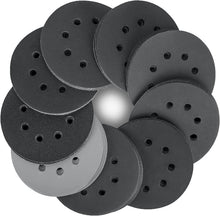 Carica l'immagine nel visualizzatore di Gallery, STEBRUAM 125mm Dischi Abrasivi, 80 pezzi Carta vetrata al carburo di silicio, 10 x 320/400/600/800/1000/1200/1500/2000 G