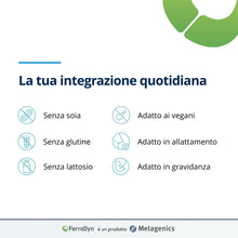 Carica l'immagine nel visualizzatore di Gallery, Metagenics FerroDyn - Ferro Bisglicinato e Folato - 90 Capsule