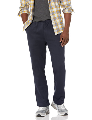 Amazon Essentials Pantaloni sportivi in pile con fondo aperto (disponibili nelle taglie Big & Tall) Uomo, Blu Marino, XL