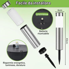 Carica l'immagine nel visualizzatore di Gallery, Luci Solari da Esterno, 4 Pezzi Lampada Solare da Esterno Impermeable, Lampade Solari da Giardino Giallo Caldo Luci Giar