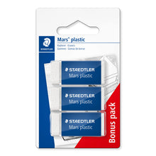 Carica l'immagine nel visualizzatore di Gallery, Staedtler Mars Plastic - Mini Gomme da Cancellare, Set Cancelleria Scuola Università e Ufficio, Gomma da Cancellare Ideale per Materiale Scolastico e Cose per la Scuola, Cancella Facilmente - 3 Pezzi