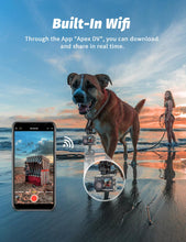 Carica l'immagine nel visualizzatore di Gallery, Apexcam Nuovo X80pro Doppia Screen Action Cam 4K60FPS 8X Zoom EIS 64MP Con 64GB Scheda Ultra HD WiFi Fotocamera Sportiva Telecamera subacquea 40m Impermeabile 2.4G Telecomando 2x1350mAh Batterie