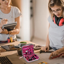 Carica l'immagine nel visualizzatore di Gallery, Kit di 23 Pezzi Attrezzi Rosa Set di Attrezzi Per La Riparazione da Donna, Set di Attrezzi per le Donne Include Bit Pres