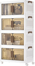 Carica l'immagine nel visualizzatore di Gallery, SONGMICS Scatole Portaoggetti, Organizer Pieghevole a 4 Livelli con Ruote