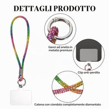 Carica l'immagine nel visualizzatore di Gallery, 4 Pezzi Cordino per Telefono Strass Cinturino per Telefono con Diamanti