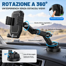 Carica l'immagine nel visualizzatore di Gallery, Supporto Telefono per Camion con Ventosa Extra Forte Portatelefono da Cruscotto e Parabrezza per Autocarro Viaggi Lunghi