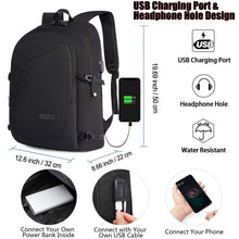 Carica l'immagine nel visualizzatore di Gallery, WENIG Zaino Laptop 17 Pollici Antifurto Impermeabile Uomo Grande Capacità PC Portatile con Ricarica USB Zaino da Viaggio Affari per Tempo Libero Scuola College - Nero