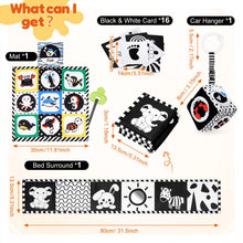 Carica l'immagine nel visualizzatore di Gallery, HappyKidsClub Giochi Neonato 0-12 Mesi, Libro Sensoriale Bianco e Nero Neonati Giochi Montessori 0-12 Mesi Tummy Time Regalo Neonato Maschio Femmina Sonaglio Neonato Giochi Sensoriali per Neonati