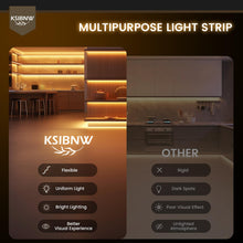 Carica l'immagine nel visualizzatore di Gallery, KSIBNW Striscia LED COB 5V USB, Bianco Freddo 6000K 1M Luci LED Autoadesivo Tubo Dimmerabili Strisce Larghezza 8mm Fless