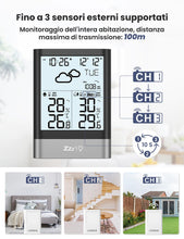 Carica l'immagine nel visualizzatore di Gallery, LIORQUE Stazione Meteo con Sensore Esterno, Previsioni, Batteria Inclusa