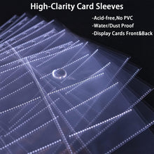 Carica l'immagine nel visualizzatore di Gallery, 540 Buste per Carte da Collezione, Doppio Lato 9 Sacchetti, Fogli di Carte Ultra Trasparenti 11 Fori per Raccoglitore ad