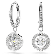 Carica l'immagine nel visualizzatore di Gallery, Swarovski Orecchini pendenti Swarovski Sparkling Dance, Taglio Round, Bianchi, Placcato rodio