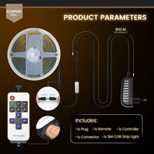 Carica l'immagine nel visualizzatore di Gallery, KSIBNW Striscia LED COB 5Metri, 24V Adesive Strisce LED Alta luminosità Striscia Luce Bianco Naturale 4000K Dimmerabile 