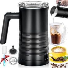 Carica l'immagine nel visualizzatore di Gallery, Montalatte Elettrico, 4 in 1 Montalatte Automatico Cappuccino, 580ML Montalatte in Acciaio per Schiuma di Latte Calda e Fredda, Cioccolata Calda, Cappuccino, Facile da Pulire (Nero)