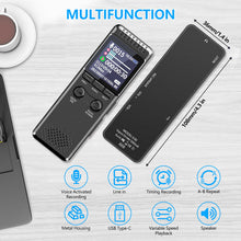 Carica l'immagine nel visualizzatore di Gallery, Vivaniir 64GB Registratore Vocale Professionale, 80 Ore di Batteria a Lunga Durata 1100mAh, Robusto Registratore con Attivazione Vocale e Involucro Metallico, Registratore per Conferenze Riunioni
